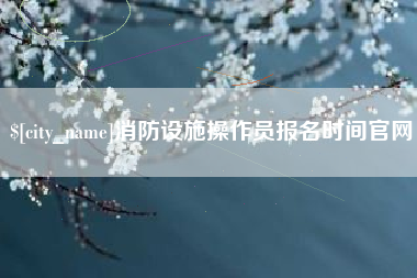 南充消防设施操作员报名时间官网