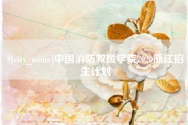 南充中国消防救援学院2020浙江招生计划