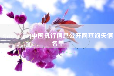 南充中国执行信息公开网查询失信名单