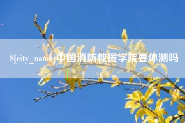 南充中国消防救援学院要体测吗