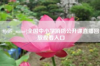 南充全国中小学消防公开课直播回放观看入口