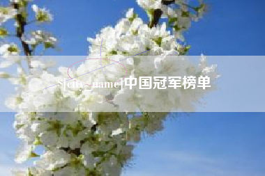 南充中国冠军榜单