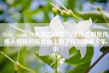 南充60米接力赛技巧-下压式则是传棒人将棒的前部由上向下传到接棒人手中