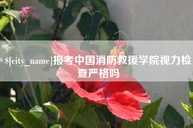 南充报考中国消防救援学院视力检查严格吗